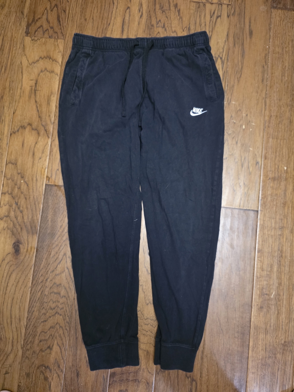 Nike Black Men’s Jogger Sweatpants with White Swoosh sz Large